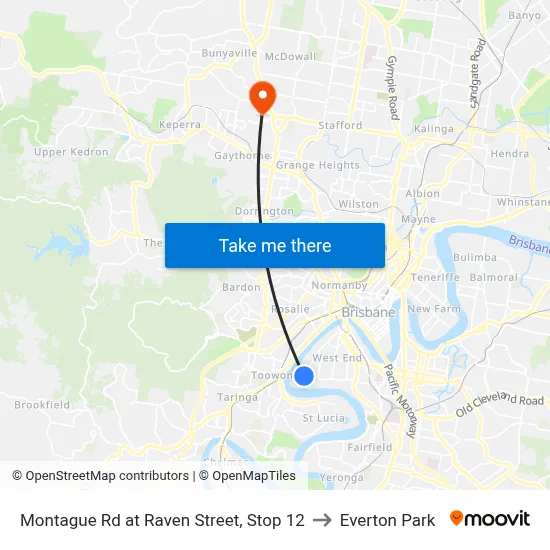 Montague Rd at Raven Street, Stop 12 to Everton Park map
