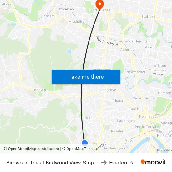 Birdwood Tce at Birdwood View, Stop 30 to Everton Park map