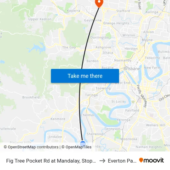 Fig Tree Pocket Rd at Mandalay, Stop 44 to Everton Park map