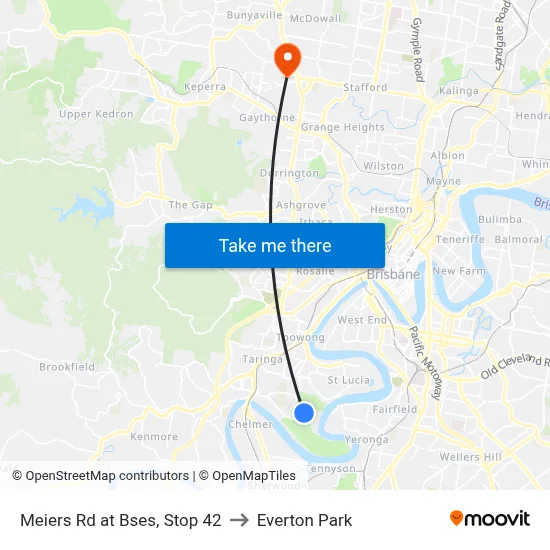Meiers Rd at Bses, Stop 42 to Everton Park map
