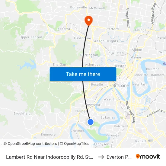 Lambert Rd Near Indooroopilly Rd, Stop 24 to Everton Park map