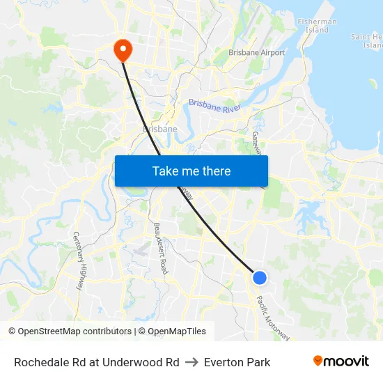 Rochedale Rd at Underwood Rd to Everton Park map