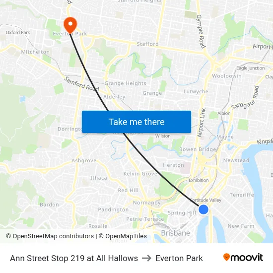 Ann Street Stop 219 at All Hallows to Everton Park map