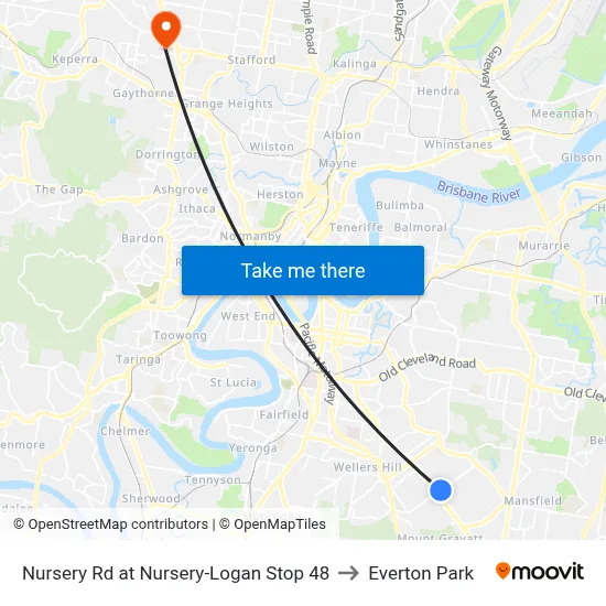 Nursery Rd at Nursery-Logan Stop 48 to Everton Park map