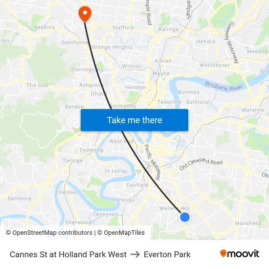Cannes St at Holland Park West to Everton Park map