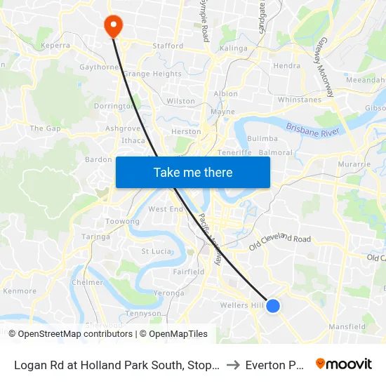 Logan Rd at Holland Park South, Stop 31 to Everton Park map