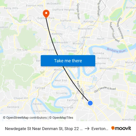 Newdegate St Near Denman St, Stop 22 - Temp Closure to Everton Park map