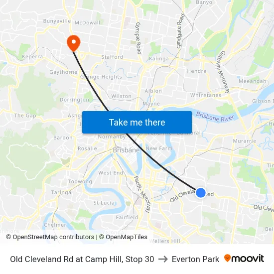 Old Cleveland Rd at Camp Hill, Stop 30 to Everton Park map