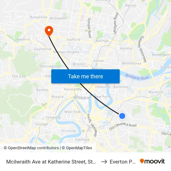 Mcilwraith Ave at Katherine Street, Stop 28 to Everton Park map