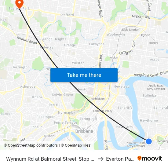 Wynnum Rd at Balmoral Street, Stop 21 to Everton Park map