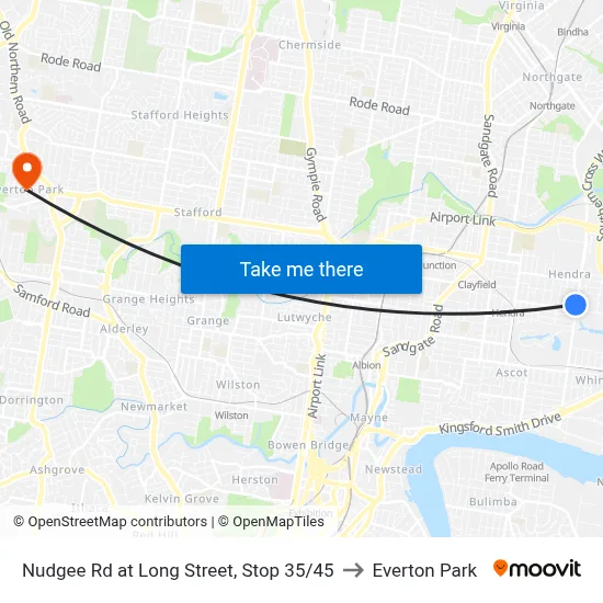 Nudgee Rd at Long Street, Stop 35/45 to Everton Park map