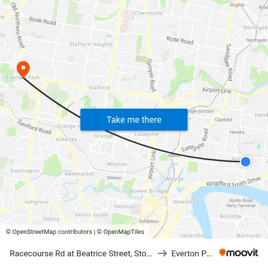 Racecourse Rd at Beatrice Street, Stop 22 to Everton Park map