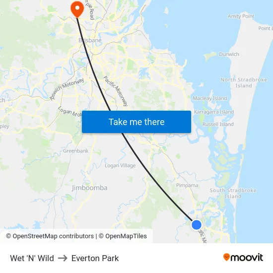 Wet 'N' Wild to Everton Park map