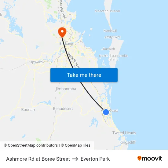 Ashmore Rd at Boree Street to Everton Park map