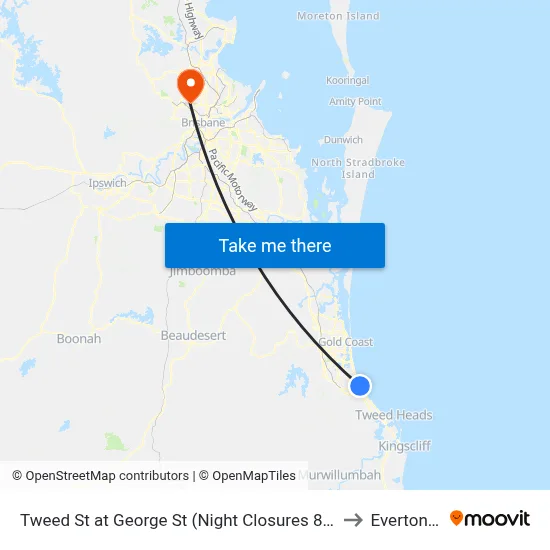Tweed St at George St (Night Closures 8th Feb-2nd Mar) to Everton Park map