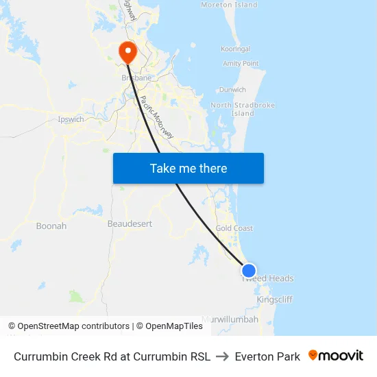 Currumbin Creek Rd at Currumbin RSL to Everton Park map