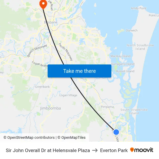 Sir John Overall Dr at Helensvale Plaza to Everton Park map