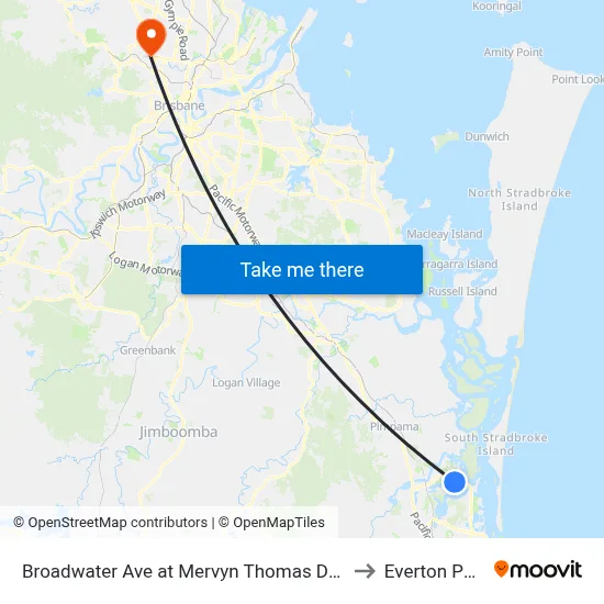 Broadwater Ave at Mervyn Thomas Drive to Everton Park map