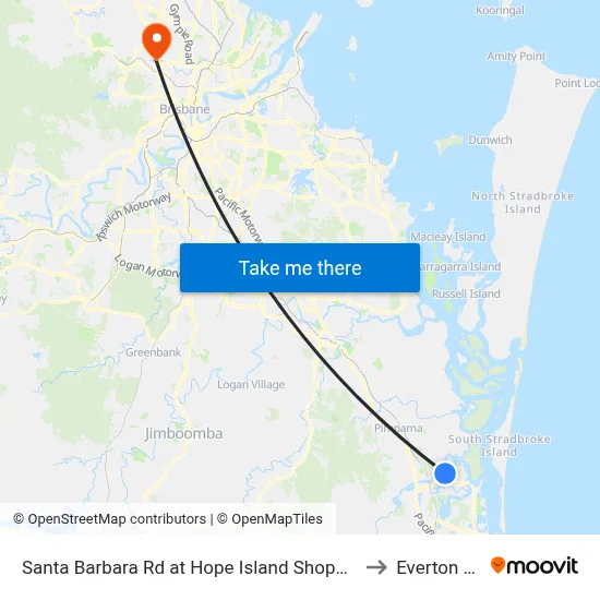 Santa Barbara Rd at Hope Island Shopping Centre to Everton Park map