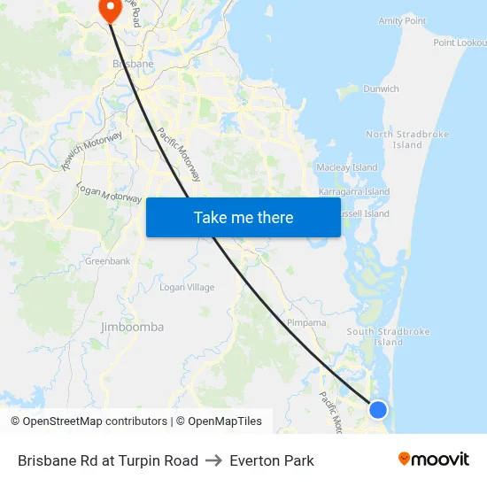 Brisbane Rd at Turpin Road to Everton Park map
