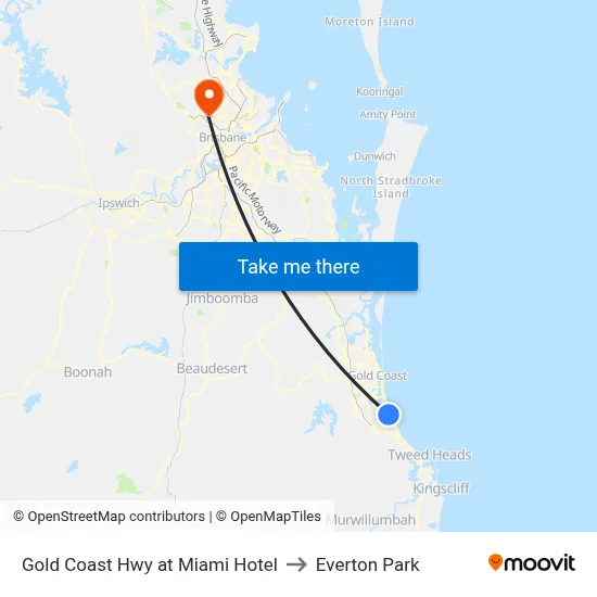 Gold Coast Hwy at Miami Hotel to Everton Park map