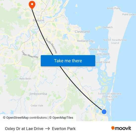 Oxley Dr at Lae Drive to Everton Park map
