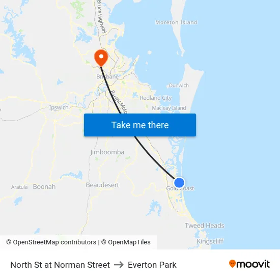 North St at Norman Street to Everton Park map