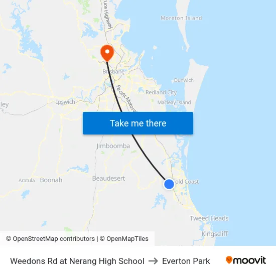 Weedons Rd at Nerang High School to Everton Park map