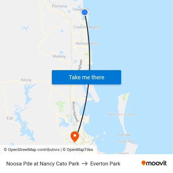 Noosa Pde at Nancy Cato Park to Everton Park map