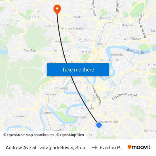 Andrew Ave at Tarragindi Bowls, Stop 38a to Everton Park map