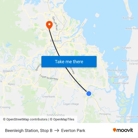 Beenleigh Station, Stop B to Everton Park map