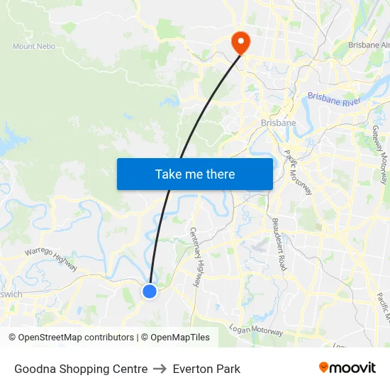 Goodna Shopping Centre to Everton Park map