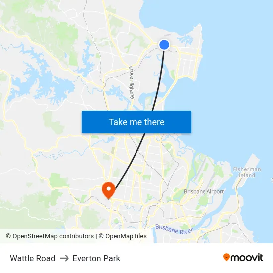 Wattle Road to Everton Park map