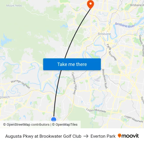 Augusta Pkwy at Brookwater Golf Club to Everton Park map