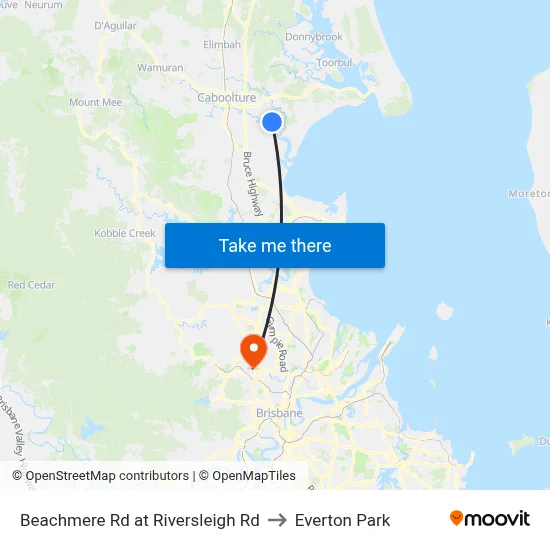 Beachmere Rd at Riversleigh Rd to Everton Park map