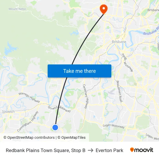 Redbank Plains Town Square, Stop B to Everton Park map
