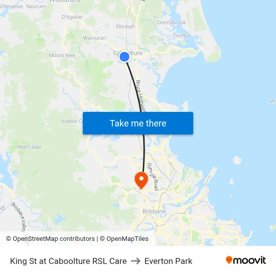 King St at Caboolture RSL Care to Everton Park map