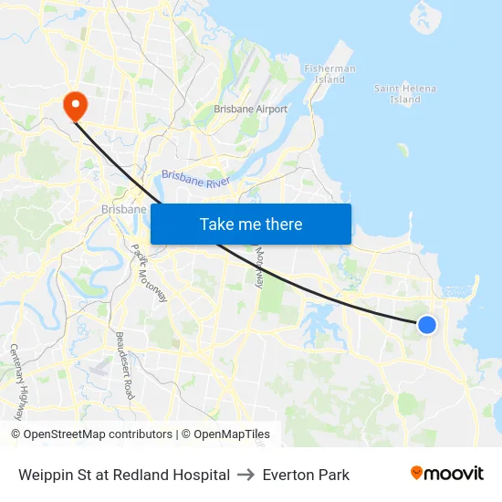 Weippin St at Redland Hospital to Everton Park map