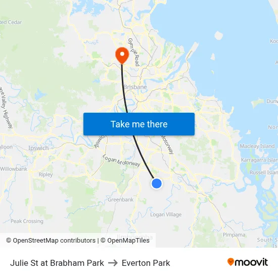 Julie St at Brabham Park to Everton Park map