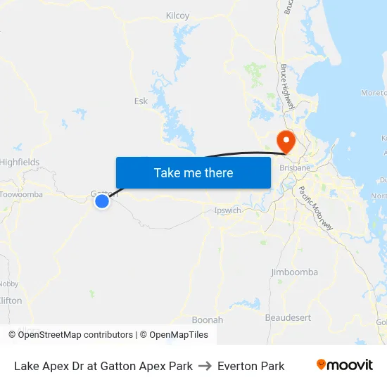 Lake Apex Dr at Gatton Apex Park to Everton Park map