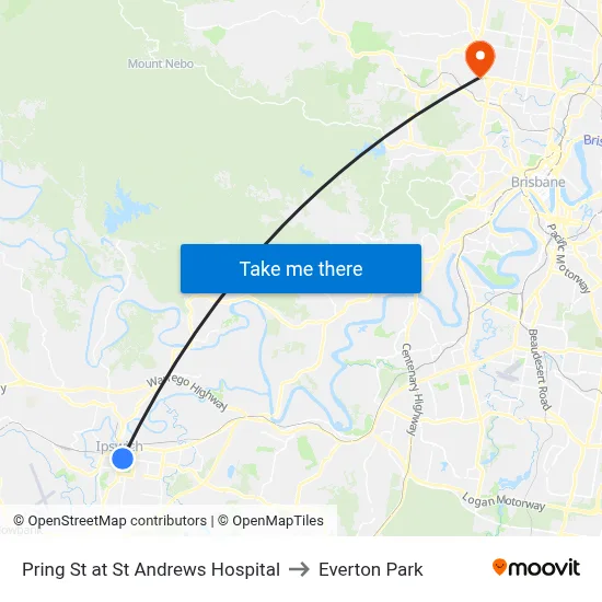 Pring St at St Andrews Hospital to Everton Park map