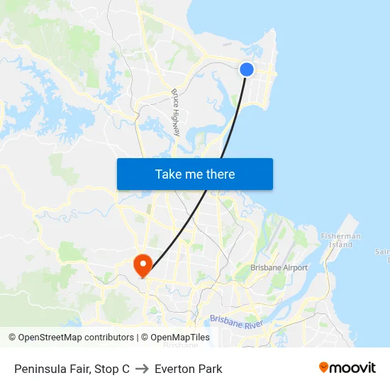 Peninsula Fair, Stop C to Everton Park map