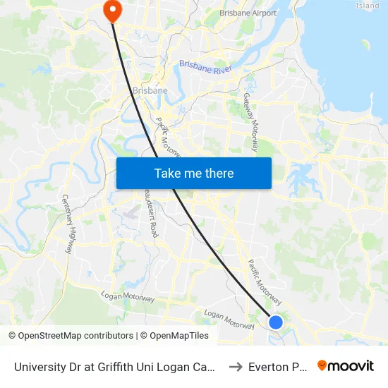 University Dr at Griffith Uni Logan Campus to Everton Park map