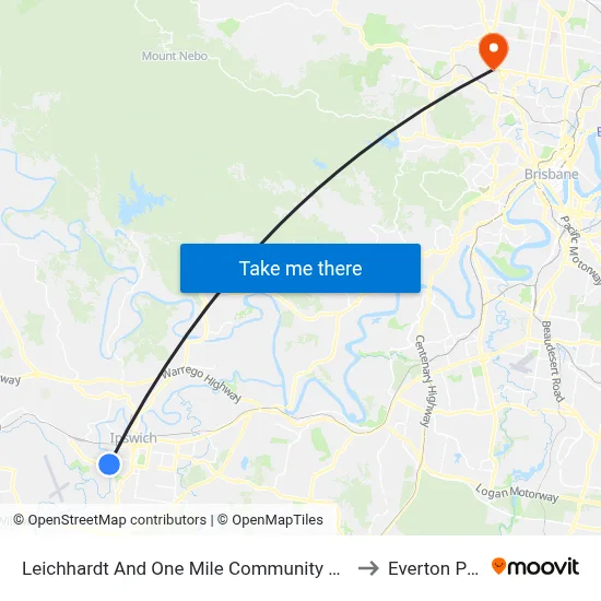 Leichhardt And One Mile Community Centre to Everton Park map