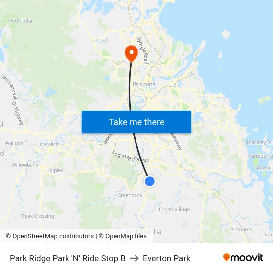 Park Ridge Park 'N' Ride Stop B to Everton Park map