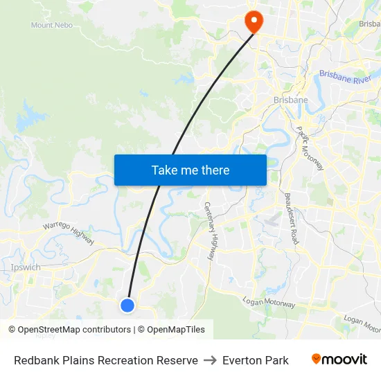 Redbank Plains Recreation Reserve to Everton Park map