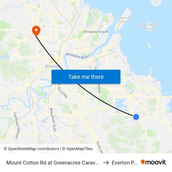 Mount Cotton Rd at Greenacres Caravan Park to Everton Park map