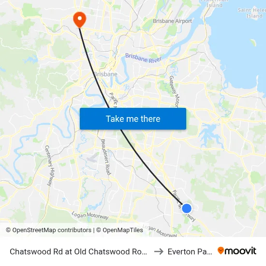 Chatswood Rd at Old Chatswood Road to Everton Park map