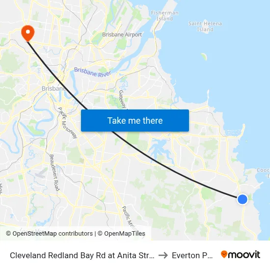 Cleveland Redland Bay Rd at Anita Street to Everton Park map
