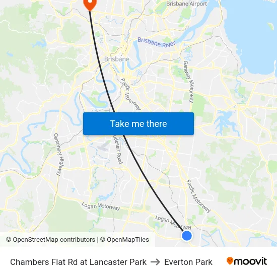 Chambers Flat Rd at Lancaster Park to Everton Park map